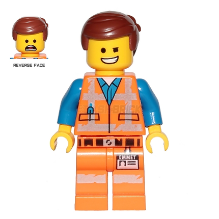 LEGO Minifigure - Emmet, Wink Smile/Scared, Worn Uniform [The LEGO Movie]