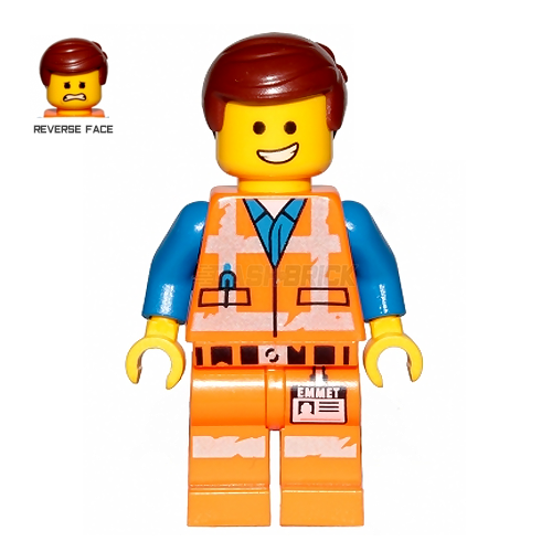 LEGO Minifigure Emmet, Smile/Scared, Worn Uniform [The LEGO