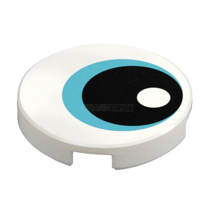 LEGO Tile, Round 2 x 2, Eye with Metallic Light Blue Iris and Black Pupil [14769pb264] 6545236