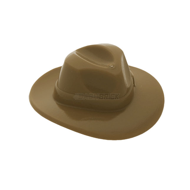 LEGO Minifigure Part - Hat, Wide Brim Outback Style (Fedora), Dark Tan [61506]