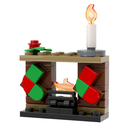 12 Days of Christmas - Fireplace (9 of 12) Made with Genuine LEGO® [MiniMOC]
