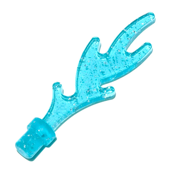 LEGO Minifigure Accessory - Wave Rounded Straight, Bar End (Water), Glitter Trans-Light Blue [6126b/28618]