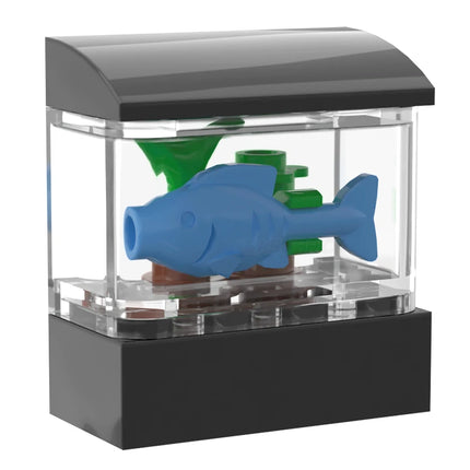 LEGO "Tropical Fish Tank" - Bright Light Blue Fish, Black [MiniMOC] (Copy)