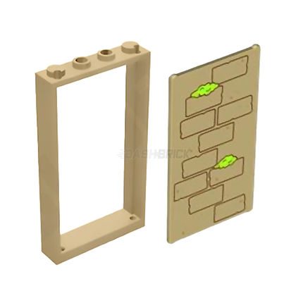 LEGO Frame and Brick Pattern Insert  1 x 4 x 6, Tan [COMBO PACK]