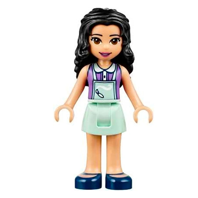 LEGO Minifigure - Friends Emma - Light Aqua Skirt, Medium Lavender Top with Light Aqua Apron (2018) [FRIENDS]