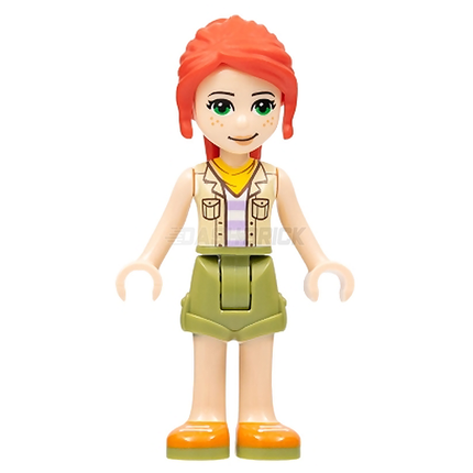 LEGO Minifigure - Friends Mia - Olive Green Shorts, Tan Vest, Scarf [FRIENDS]