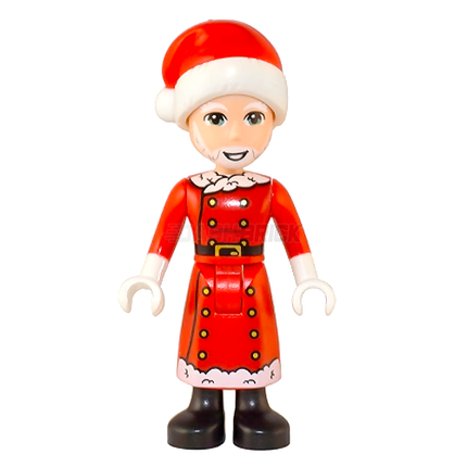 LEGO Minifigure - Santa, Friends - Red Jacket, Skirt with Buttons and White Trim, Santa Hat [Christmas]