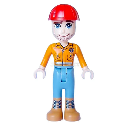 LEGO Minifigure - Friends Darrel - Orange Safety Shirt, Construction Helmet [FRIENDS]