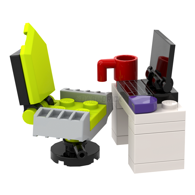 LEGO "Gamer Desk" - Gaming Swivel Chair, Computer [MiniMOC]