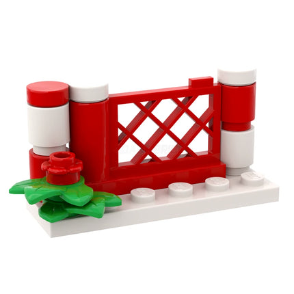 LEGO "Christmas Gate" - Festive Red & White, Classic Lattice [MiniMOC] Limited Release