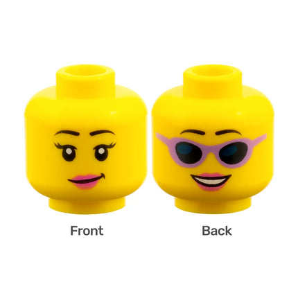 LEGO Minifigure Part - Head Female, Dark Pink Lips, Eyelashes/Sunglasses [3626pb1277] 6103171