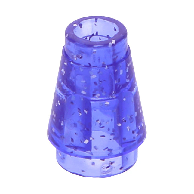 LEGO Cone 1 x 1 with Top Groove, Glitter Trans-Purple [4589b] 59900 6337632