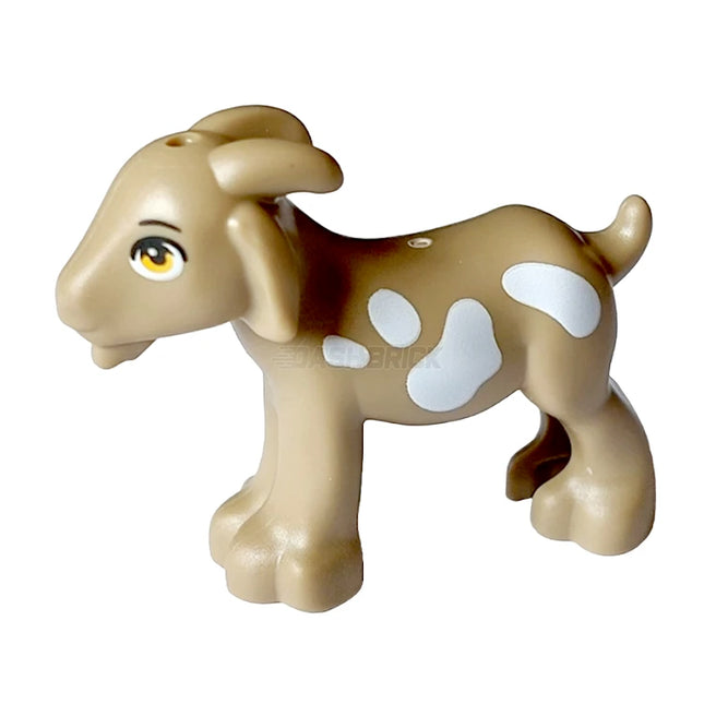 LEGO Minifigure Animal - Goat, White Spots, Dark Tan [5243pb02]