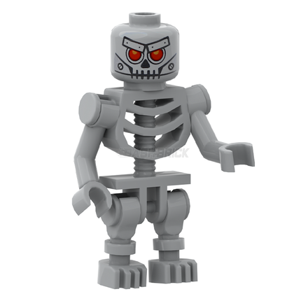 LEGO Minifigure - Skeleton, Light Grey, Red Eyes [DASHBRICK EXCLUSIVE]