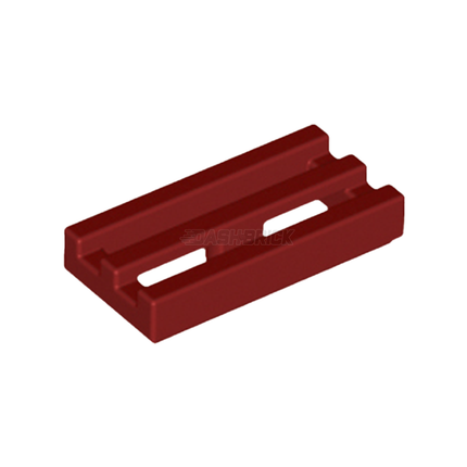 LEGO Tile, Modified 1 x 2 Grille, Bottom Groove/Lip, Dark Red [2412b] 4541506