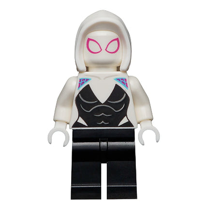 LEGO Minifigure - Ghost-Spider / Spider-Gwen (Gwen Stacy) - White Basic Smooth Hood (2021) [MARVEL]