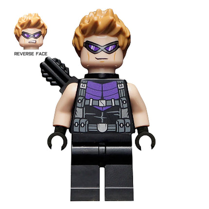 LEGO Minifigure - Hawkeye - Black and Dark Purple Suit (2020) [MARVEL]