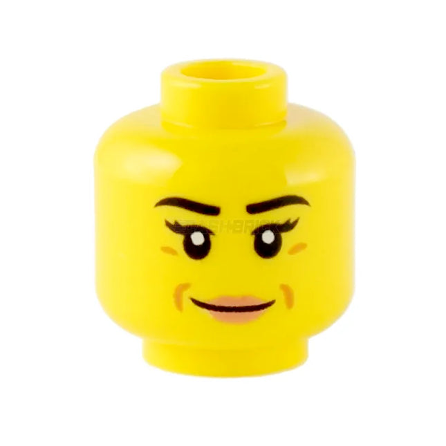 LEGO Minifigure Part - Head Female, Eyelashes, Dimples, Nougat Lips, Grin [3626pb3202] 6419094