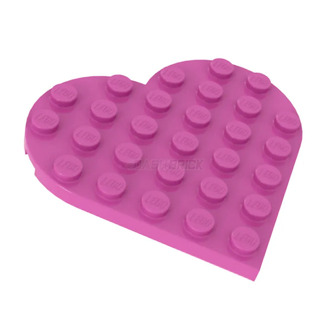 LEGO Plate 6 x 6, Love Heart, Dark Pink [46342] 6289136