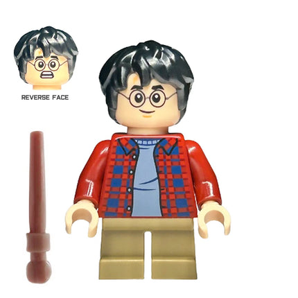 LEGO Minifigure - Harry Potter - Dark Red Plaid Flannel Shirt, Dark Tan Short Legs (2024) [HARRY POTTER]