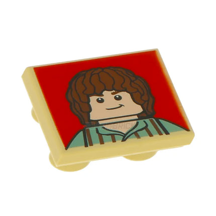 LEGO Minifigure Accessory - Tile, Hobbit on Red Background, Modified 2 x 2 Inverted [11203pb004] 6022975