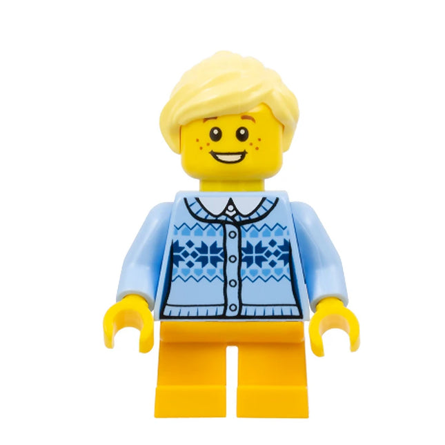 LEGO Minifigure - Child - Girl, Fair Isle Sweater, Ponytail, Freckles (2017) [CITY]