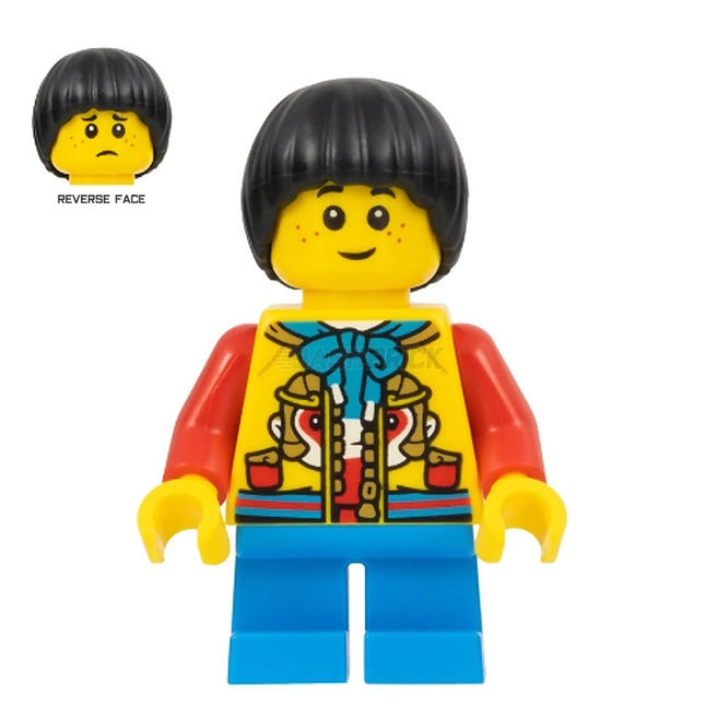 LEGO Minifigure - Child - Boy, Yellow Monkey King Jacket, Freckles [CITY]