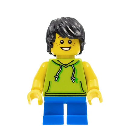 LEGO Minifigure - Child, Boy, Lime Hoodie and Blue Legs (2017) [CITY]