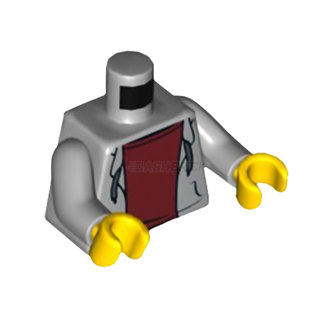 LEGO Minifigure Part - Torso, Hooded Sweatshirt Open, Dark Red Top [973pb2066c02] 6153512