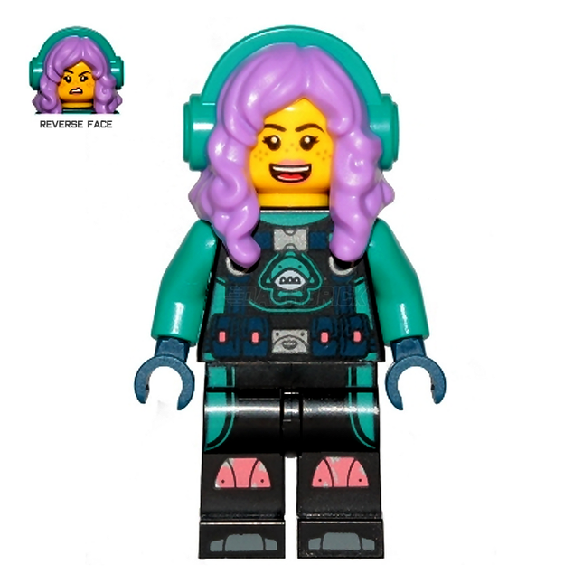 LEGO Minifigure - Parker L. Jackson - Diving Suit with Headphones (Open Mouth Smile / Disgusted) [HIDDEN SIDE]