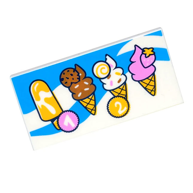 LEGO Minifigure Accessory - Tile, Ice-Cream Menu (2 x 4) [87079pb1161] 6373427