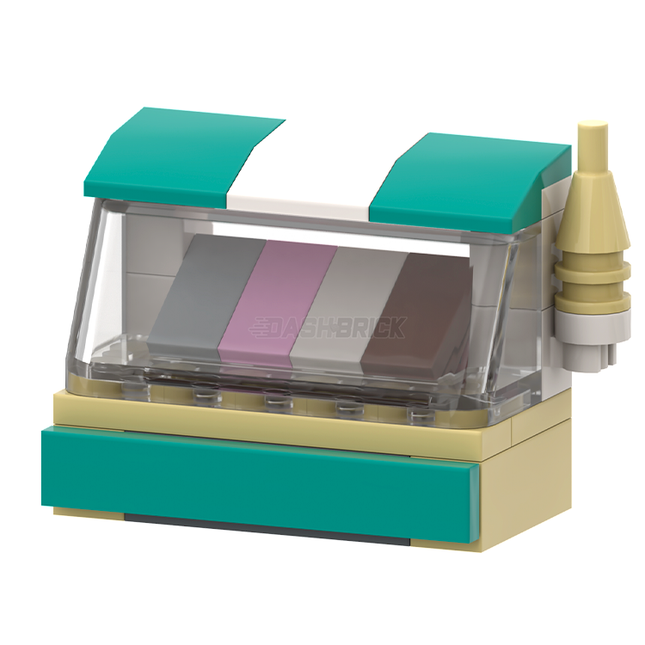 LEGO "Ice-Cream Shop Front" - Clear Window, 4 Flavours, Ice-Cream Cones [MiniMOC] (Copy)