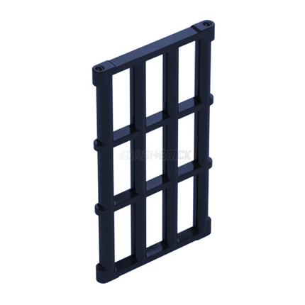 LEGO Bar 1 x 4 x 6 Grille with End Protrusions, (Jail/Prison) Frame Insert, Pearl Titanium [92589] 6143247