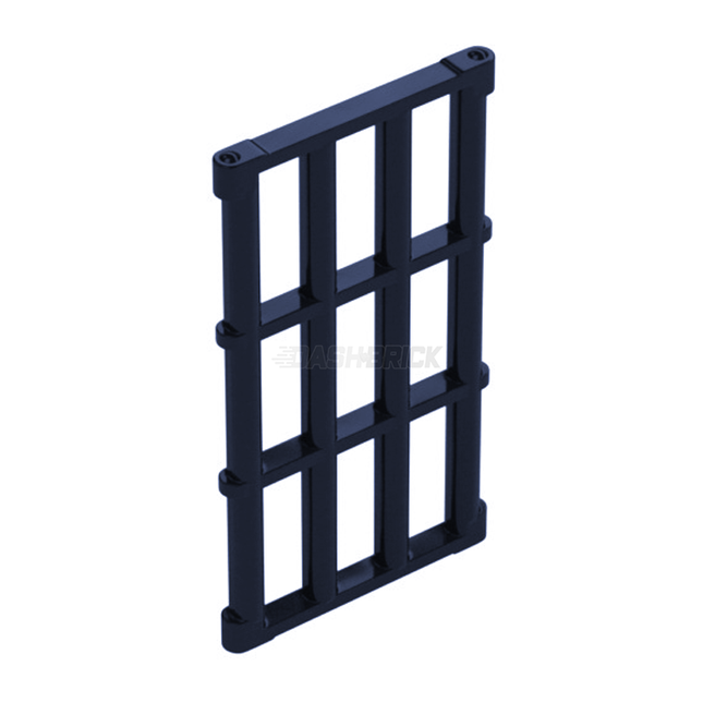 LEGO Bar 1 x 4 x 6 Grille with End Protrusions, (Jail/Prison) Frame Insert, Pearl Titanium [92589] 6143247