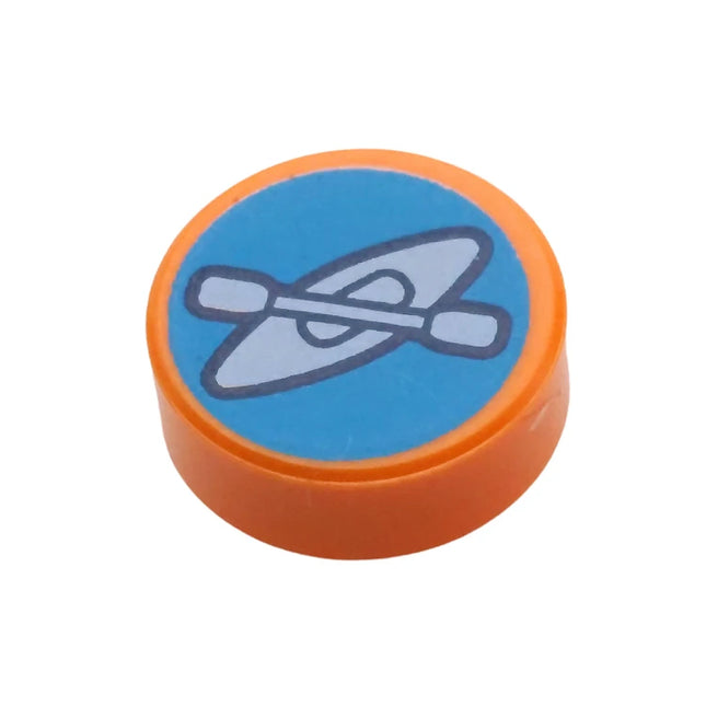 LEGO Minifigure Accessory - Tile, Kayak and Oar / Paddle (1 x 1 Tile), Orange [98138pb425] 6478263