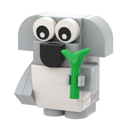 LEGO "Brick Koala - Banjo" Grey with Leaf [MiniMOC]