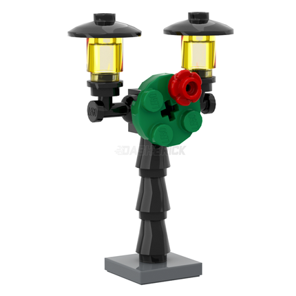 LEGO "Lamp Post with Wreath" - Dual Light, Christmas [MiniMOC]