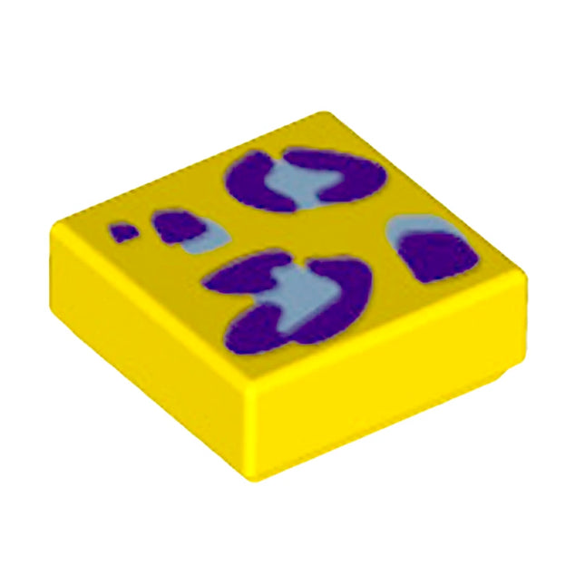 LEGO Minifigure Accessory - Tile, Bright Light Blue and Dark Purple Leopard Spots (1 x 1 Tile) [3070pb215] 6326150