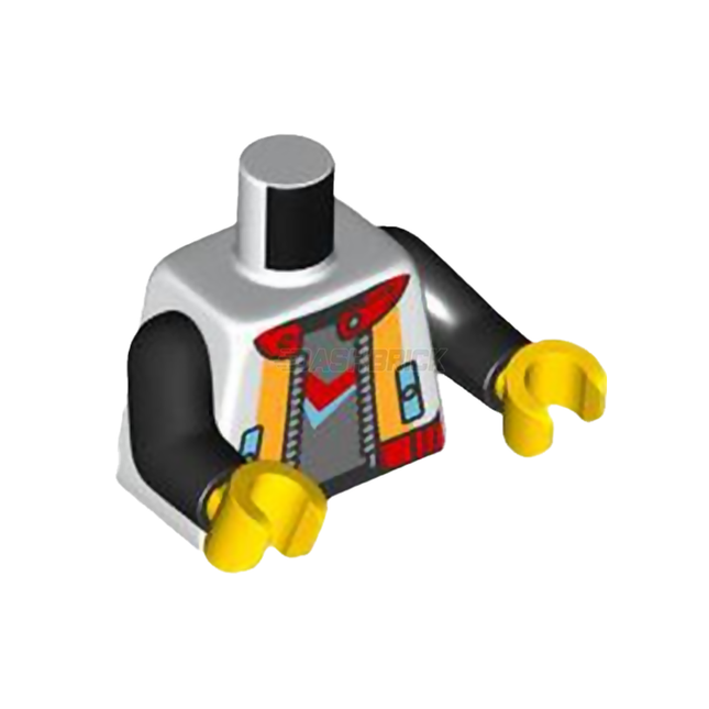 LEGO Minifigure Part - Torso, Jacket, Red Collar, Zipper, '27' on Back [973c03h01pr6727] 6448303
