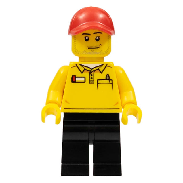 LEGO Minifigure - Male, LEGO Store Driver, LEGO Logo on back, Red Cap (2015) [CITY]