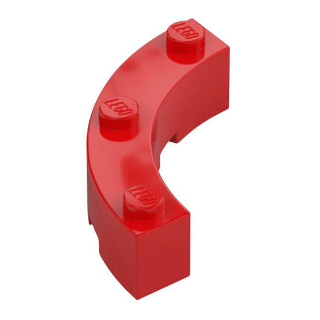 LEGO Brick, Round Corner 4 x 4, Macaroni, Red [48092] 6368331