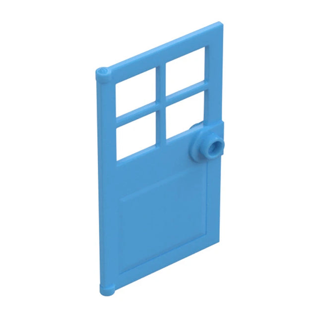 LEGO Door 1 x 4 x 6 with 4 Panes and Stud Handle, Medium Blue [60623] 6052993