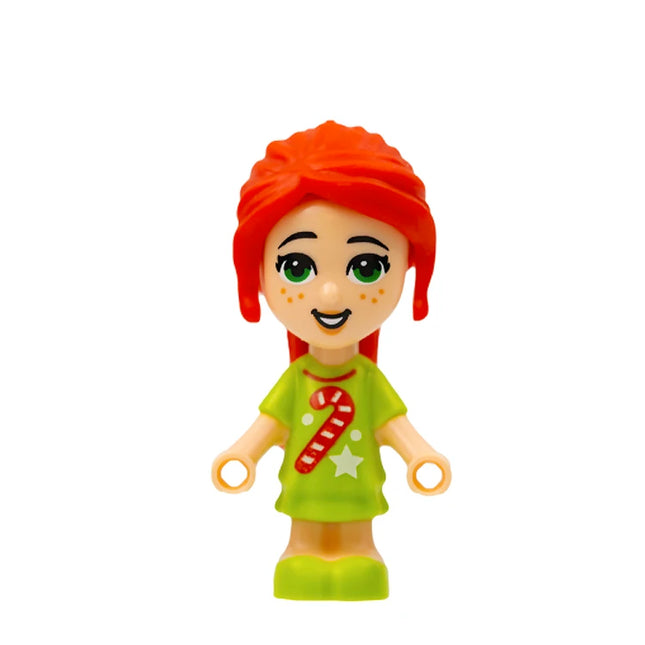 LEGO Minifigure - Friends Mia, Candy Cane Christmas Dress - Micro Doll (2021) [FRIENDS]