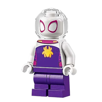 LEGO Minifigure - Ghost-Spider - Medium Legs, Trans-Clear Helmet [MARV ...