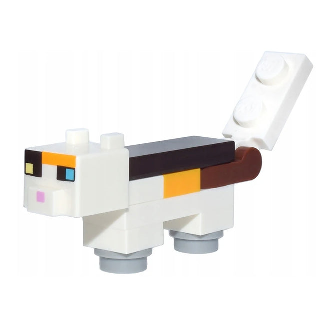 LEGO Minifigure - Minecraft Cat, Calico (Dark Azure and White Eyes) - Brick Built (2020) [MINECRAFT]