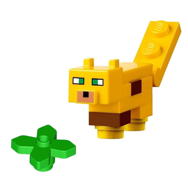 LEGO Minifigure - Minecraft Ocelot (Yellow Plate, Round 1 x 1 Feet) - Brick Built (2020) [MINECRAFT]