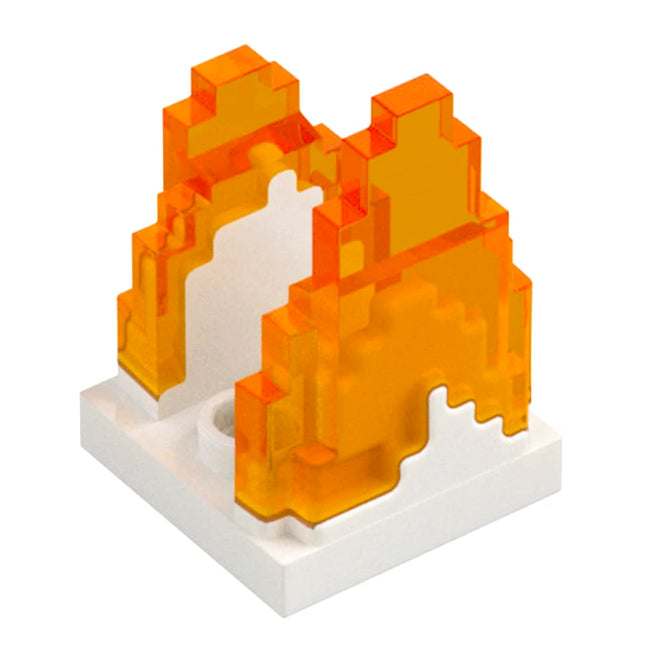 LEGO Minifigure Accessory - Minecraft Wave Pixelated (Flame) on Plate 2 x 2, Trans-Orange Fire [41685pb01] 669114