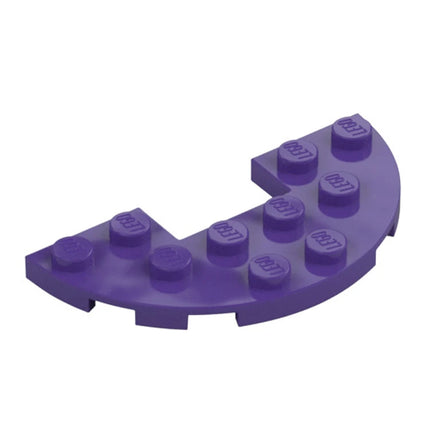 LEGO Plate, Round Half 3 x 6 with 1 x 2 Cutout, Dark Purple [18646] 6435316