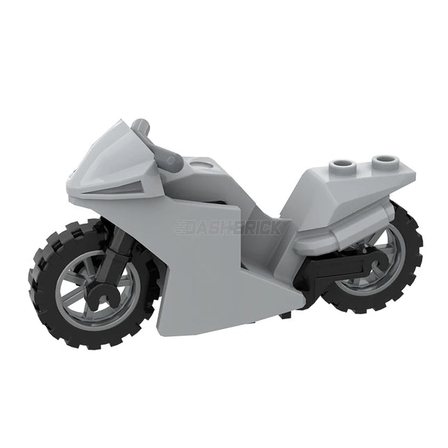LEGO Minifigure Accessory - Racing Motorcycle Sport Bike, Light Grey [18895]