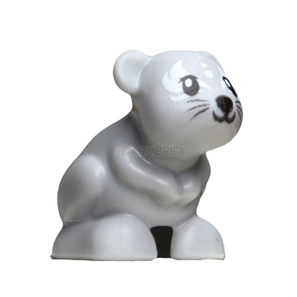 LEGO Minifigure Animal - Mouse/Hamster/Gerbil, Whiskers, White Face Decorations, Light Grey [24183pb04]